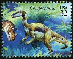 Camptosaurus United States Postage Stamp | The World of Dinosaurs