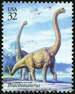 Brachiosaurus United States Postage Stamp | The World of Dinosaurs