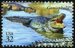 Goniopholis United States Postage Stamp | The World of Dinosaurs