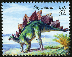 Stegosaurus United States Postage Stamp | The World of Dinosaurs