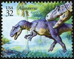 Allosaurus United States Postage Stamp | The World of Dinosaurs