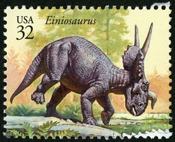 Einiosaurus United States Postage Stamp | The World of Dinosaurs