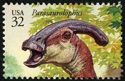 Parasaurolophus United States Postage Stamp | The World of Dinosaurs