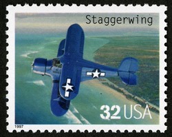 Staggerwing United States Postage Stamp | Classic American Aircraft
