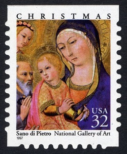 Sano Di Pietro - Madonna and Child United States Postage Stamp