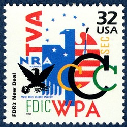 FDR's New Deal United States Postage Stamp | Celebrate the Century - 1930s