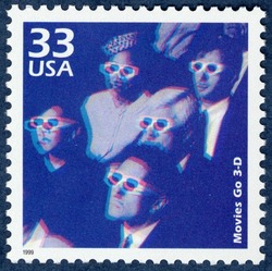 Movies Go 3-D United States Postage Stamp | Celebrate the Century - 1950s