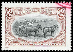 Harvesting in the West United States Postage Stamp | 1898 Trans-Mississippi