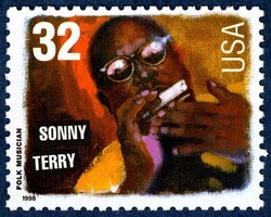 Sonny Terry United States Postage Stamp | Folk Musicians