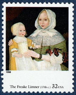 The Freake Limner - Mrs. Elizabeth Freake and Baby Mary United States Postage Stamp | Four Centuries of American Art