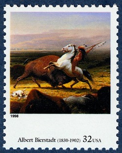 Albert Bierstadt - The Last of The Buffalo United States Postage Stamp | Four Centuries of American Art
