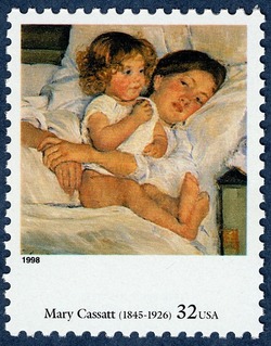 Mary Cassatt - Breakfast in Bed United States Postage Stamp | Four Centuries of American Art
