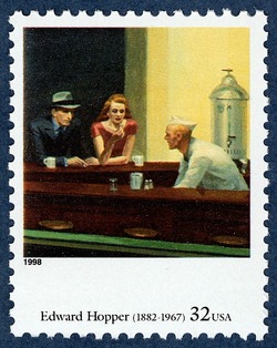 Edward Hopper - Nighthawks United States Postage Stamp | Four Centuries of American Art