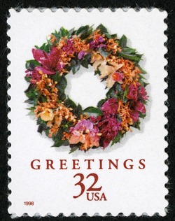 Tropical Wreath United States Postage Stamp | Christmas Wreaths - Greetings