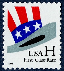 Uncle Sam's Hat - H-rate United States Postage Stamp