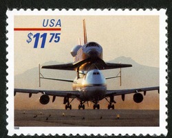 Piggyback Space Shuttle - Express Mail United States Postage Stamp