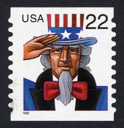 Uncle Sam - Horizontal Imperforate - Self-adhesive United States Postage Stamp