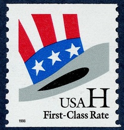 Uncle Sam's Hat - H-rate - Horizontal Imperforate United States Postage Stamp