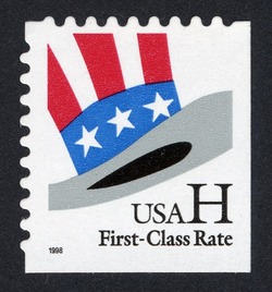 Uncle Sam's Hat - H-rate - Booklet Single United States Postage Stamp