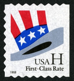 Uncle Sam's Hat - H-rate - Die Cut 8 - Booklet Single United States Postage Stamp