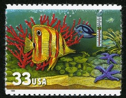 Fish and Thermometer United States Postage Stamp | Aquarium Fish