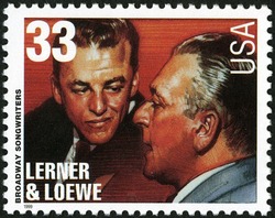 Lerner and Loewe United States Postage Stamp | Broadway Songwriters