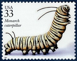 Monarch Caterpillar United States Postage Stamp | Insects and Spiders