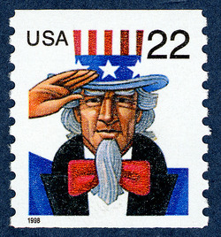 Uncle Sam - Horizontal Imperforate United States Postage Stamp