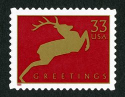 Reindeer - Red United States Postage Stamp | Christmas 1999