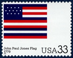 John Paul Jones Flag United States Postage Stamp | The Stars and Stripes