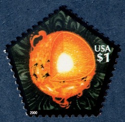 Cross-section of Sun United States Postage Stamp | Exploring the Solar System