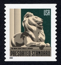 New York Public Library Lion - Presorted Standard United States Postage Stamp