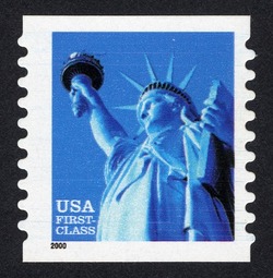 Statue of Liberty - First-Class - Horizontal Imperforate - Self-adhesive - Square Corners United States Postage Stamp