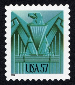 Art Deco Eagle - Green United States Postage Stamp | Art Deco Eagles