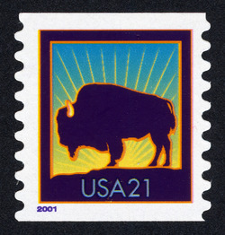 Bison - Horizontal Imperforate United States Postage Stamp