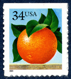 Orange - Perf 11.25 United States Postage Stamp | Fruit Definitives