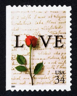 Love Letter - Rose - Perf 11.25 United States Postage Stamp | Love