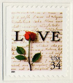 Love Letter - Rose - Perf 11.5 X 10.75 United States Postage Stamp | Love