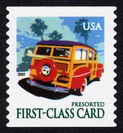 Woody Wagon - Presorted First-Class Card United States Postage Stamp