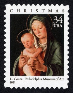 Lorenzo Costa - Madonna and Child United States Postage Stamp