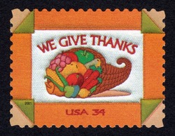We Give Thanks - Cornucopia United States Postage Stamp
