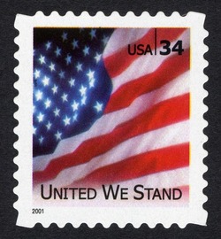 United We Stand - Flag - Perf 11.25 United States Postage Stamp