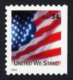 United We Stand - Flag - Perf 10.5 X 10.75 United States Postage Stamp