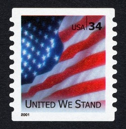 United We Stand - Flag - Horizontal Imperforate - Rounded Corners United States Postage Stamp