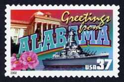 Greetings From Alabama United States Postage Stamp | Greetings From America