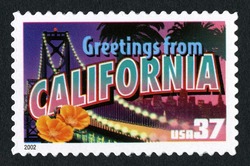 Greetings From California United States Postage Stamp | Greetings From America