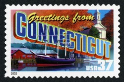 Greetings From Connecticut United States Postage Stamp | Greetings From America