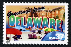 Greetings From Delaware United States Postage Stamp | Greetings From America