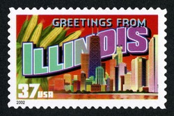 Greetings From Illinois United States Postage Stamp | Greetings From America
