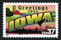 Greetings From Iowa United States Postage Stamp | Greetings From America